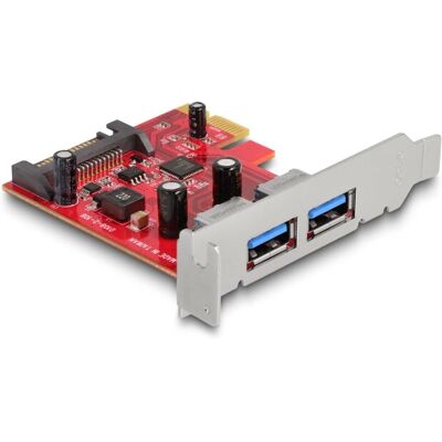 DeLOCK 90155 interface card - USB 3.2 Gen 1 - PCIe x1 - 2x USB-A 5Gbps DeLOCK 90155 interface card - USB 3.2 Gen 1 - PCIe x1 - 2x USB-A 5Gbps