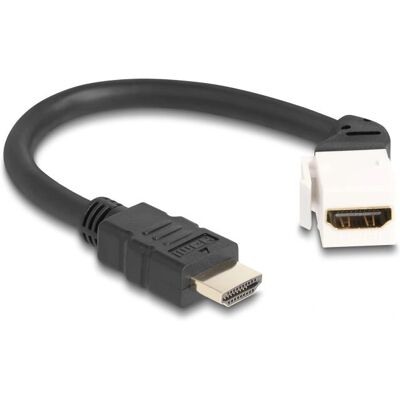 DeLOCK HDMI Kabel - 20cm Schwarz/Weiß - Unterstützt 8K 60Hz - Keystone Modul DeLOCK HDMI Kabel - 20cm Schwarz/Weiß - Unterstützt 8K 60Hz - Keystone Modul