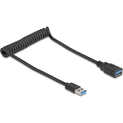 DeLOCK USB Kabel - Spiralkabel, 0,6m, Schwarz DeLOCK USB Kabel - Spiralkabel, 0,6m, Schwarz