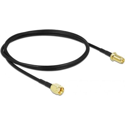 DeLOCK 90443 Koaxialkabel - 1m - Schwarz - RP-SMA Stecker DeLOCK 90443 Koaxialkabel - 1m - Schwarz - RP-SMA Stecker