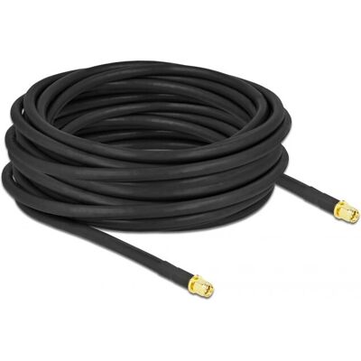 Câble coaxial LMR300 DeLock - SMA à SMA - 10m - Noir Câble coaxial LMR300 DeLock - SMA à SMA - 10m - Noir