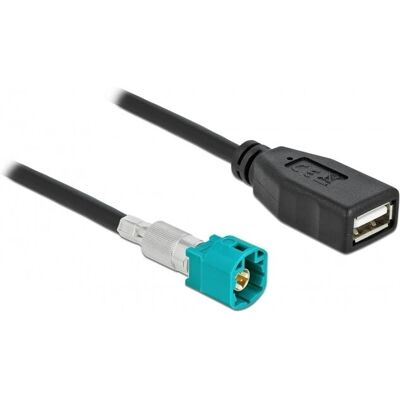 DeLOCK 90488 Koaxialkabel - Wasserblau - 2m - HSD Z auf USB - Datenkabel DeLOCK 90488 Koaxialkabel - Wasserblau - 2m - HSD Z auf USB - Datenkabel