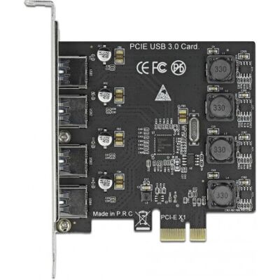 DeLOCK PCIe USB 3.2 Gen 1 x1 to 4x external USB-A Controller - PCIe Card DeLOCK PCIe USB 3.2 Gen 1 x1 to 4x external USB-A Controller - PCIe Card