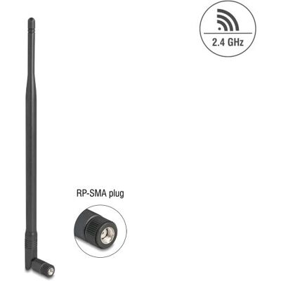DeLOCK 90763 hálózati antenna - Omnidirekcionális WiFi 2,4 GHz fekete DeLOCK 90763 hálózati antenna - Omnidirekcionális WiFi 2,4 GHz fekete