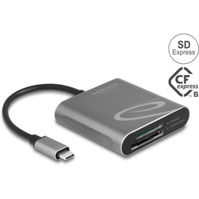 Lecteur de cartes USB-C DeLock 91000 - SD & CFexpress - 10 Gbps - Publicité Lecteur de cartes USB-C DeLock 91000 - SD & CFexpress - 10 Gbps - Publicité