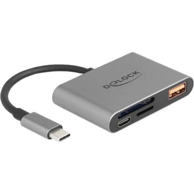 DeLOCK 91016 Kortinlukija USB 3.2 Gen 2 - SD Micro SD - Harmaa DeLOCK 91016 Kortinlukija USB 3.2 Gen 2 - SD Micro SD - Harmaa