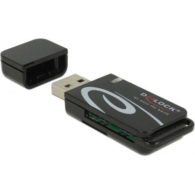 DeLOCK 91602 Kartenleser, extern, USB 2.0, schwarz DeLOCK 91602 Kartenleser, extern, USB 2.0, schwarz