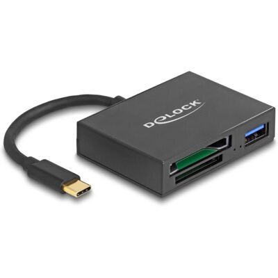 DeLock USB-C Kartenleser für XQD & SD - Schwarz DeLock USB-C Kartenleser für XQD & SD - Schwarz
