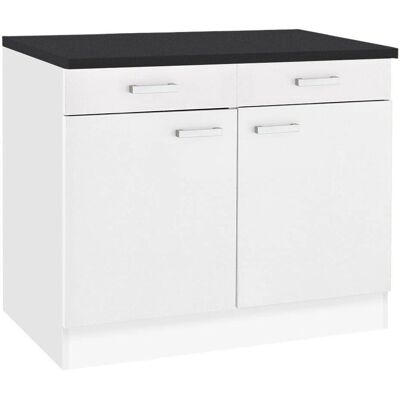 OPTIFIT Odense Weiß Schrank - 2 Türen, 2 Schubladen, 100x60x85cm OPTIFIT Odense Weiß Schrank - 2 Türen, 2 Schubladen, 100x60x85cm