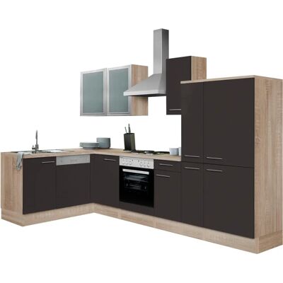 OPTIFIT Kalmar Eckküche - Grau - Komplettküchen-Set OPTIFIT Kalmar Eckküche - Grau - Komplettküchen-Set