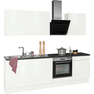 Optifit Avio Weiße Küchenzeile - 240cm x 60cm - Hochglanz Optifit Avio Weiße Küchenzeile - 240cm x 60cm - Hochglanz