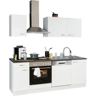 Optifit Parare Küchenzeile - 210cm Weiß, Komplett, Ohne Geräte Optifit Parare Küchenzeile - 210cm Weiß, Komplett, Ohne Geräte