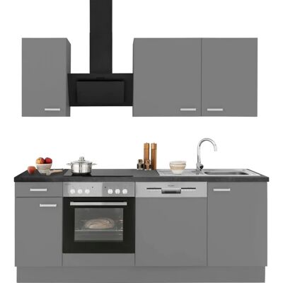 OPTIFIT Parma Küchenzeile - Basaltgrau - 210cm x 60cm - Komplettset OPTIFIT Parma Küchenzeile - Basaltgrau - 210cm x 60cm - Komplettset
