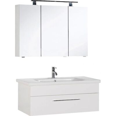 MARLIN 3400 Basic Badezimmermöbel-Set - Weiß, Seidenglanz, Zeitloses Design MARLIN 3400 Basic Badezimmermöbel-Set - Weiß, Seidenglanz, Zeitloses Design