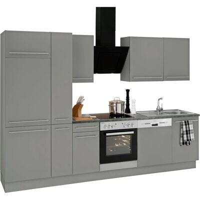 OPTIFIT Bern Küchenzeile - Komplettset, 300x60cm, Grau OPTIFIT Bern Küchenzeile - Komplettset, 300x60cm, Grau