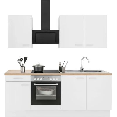 OPTIFIT Parma Küchenzeile - 210cm breit - Weiß & Eiche OPTIFIT Parma Küchenzeile - 210cm breit - Weiß & Eiche