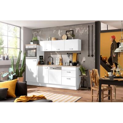Optifit Parma Küchenzeile - 240x60 cm, Weiß, Höhenverstellbare Regale Optifit Parma Küchenzeile - 240x60 cm, Weiß, Höhenverstellbare Regale
