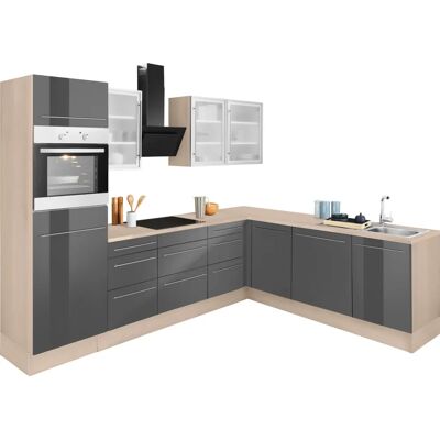 OPTIFIT Bern Eckküche - Hochglanz Grau - 285cm x 60cm OPTIFIT Bern Eckküche - Hochglanz Grau - 285cm x 60cm