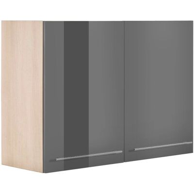 OPTIFIT Bern Wandregal - 2 Türen - Grau Hochglanz OPTIFIT Bern Wandregal - 2 Türen - Grau Hochglanz