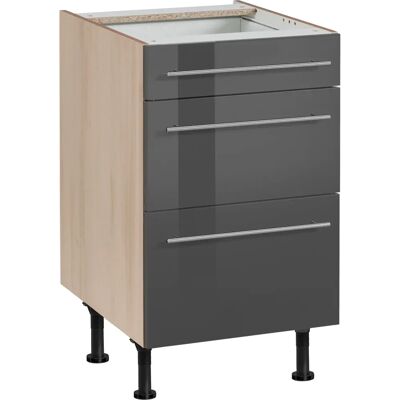 OPTIFIT Bern Küchenunterschrank - Hochglanz grau, 50cm breit, 87cm hoch OPTIFIT Bern Küchenunterschrank - Hochglanz grau, 50cm breit, 87cm hoch