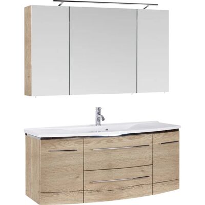 MARLIN 3040 Badezimmer-Set - Braun Eiche Struktur - Badmöbel-Set MARLIN 3040 Badezimmer-Set - Braun Eiche Struktur - Badmöbel-Set