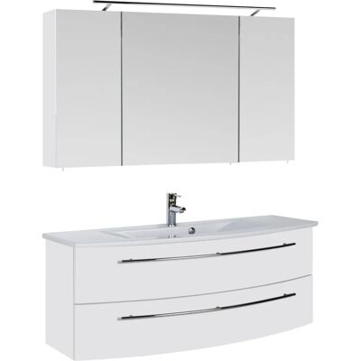 MARLIN 3040 Badezimmer-Set - Weiß Glanz, 120cm breit MARLIN 3040 Badezimmer-Set - Weiß Glanz, 120cm breit