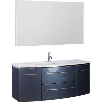 MARLIN 3040 Badezimmer-Set - 120cm, Grau, Weiß, Glänzend MARLIN 3040 Badezimmer-Set - 120cm, Grau, Weiß, Glänzend