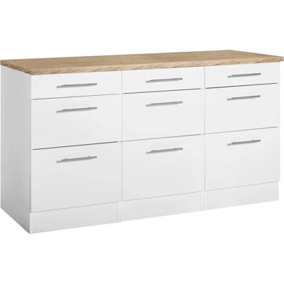 OPTIFIT Mini Küchenunterschrank - 150cm Breit Weiß/Wildeiche OPTIFIT Mini Küchenunterschrank - 150cm Breit Weiß/Wildeiche