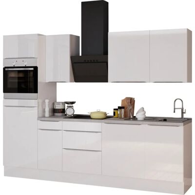 Optifit Aken Küchenzeile - Weiß, 270cm x 60cm - Küche Optifit Aken Küchenzeile - Weiß, 270cm x 60cm - Küche