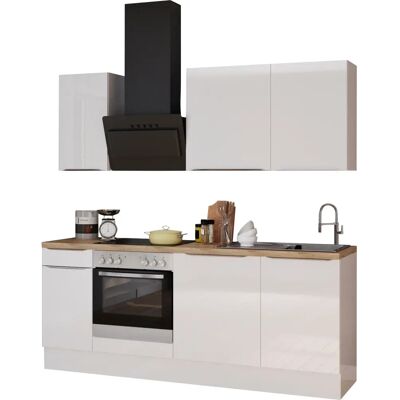 OPTIFIT Aken Küchenzeile - Weiß, 210cm x 60cm - Komplettküche OPTIFIT Aken Küchenzeile - Weiß, 210cm x 60cm - Komplettküche