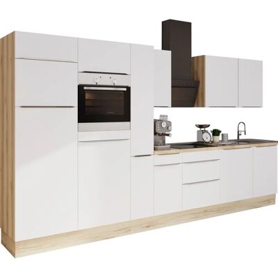 OPTIFIT Aken Küchenzeile - 360cm x 60cm - Weiß/Wildeiche Nachbildung - Küche OPTIFIT Aken Küchenzeile - 360cm x 60cm - Weiß/Wildeiche Nachbildung - Küche