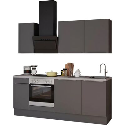 Optifit Aken Küchenzeile - Komplett 210cm Grau Optifit Aken Küchenzeile - Komplett 210cm Grau