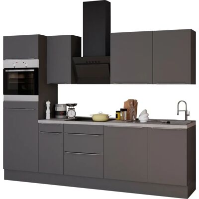 OPTIFIT Aken Küchenzeile - Komplettgraue Küche mit 270cm Arbeitsplatte OPTIFIT Aken Küchenzeile - Komplettgraue Küche mit 270cm Arbeitsplatte