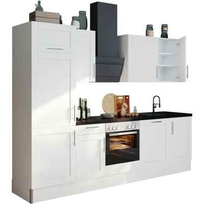 OPTIFIT Ahus Küche - Weiß-Schwarz - Komplettset OPTIFIT Ahus Küche - Weiß-Schwarz - Komplettset