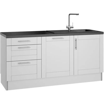 OPTIFIT Ahus Küchen-Set - 180cm, Grau, Granit-Arbeitsplatte OPTIFIT Ahus Küchen-Set - 180cm, Grau, Granit-Arbeitsplatte