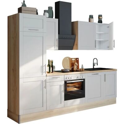 OPTIFIT Ahus Küchen-Set - Modern Grau & Holzfinish OPTIFIT Ahus Küchen-Set - Modern Grau & Holzfinish