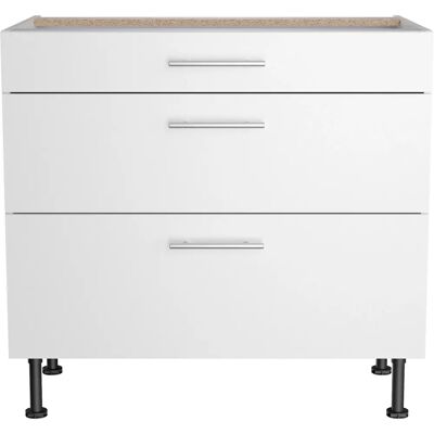 OPTIFIT Klara Weiß Unterschrank - Made in Germany, Vollauszug, Höhenverstellbare Füße - Unterschrank OPTIFIT Klara Weiß Unterschrank - Made in Germany, Vollauszug, Höhenverstellbare Füße - Unterschrank