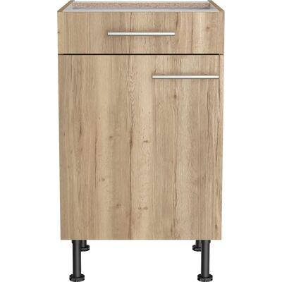 OPTIFIT Klara Unterschrank - 50cm, Vollauszug, Weiß, Braun OPTIFIT Klara Unterschrank - 50cm, Vollauszug, Weiß, Braun