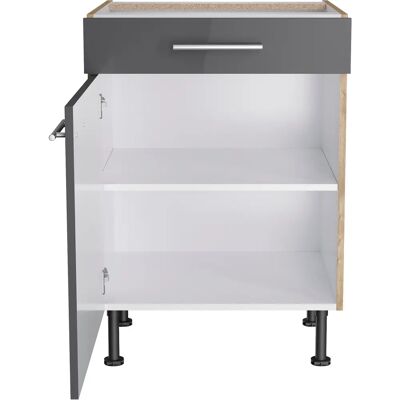 OPTIFIT Klara Küchenunterschrank - 60cm Breite, Glänzende Front, Höhenverstellbare Füße OPTIFIT Klara Küchenunterschrank - 60cm Breite, Glänzende Front, Höhenverstellbare Füße