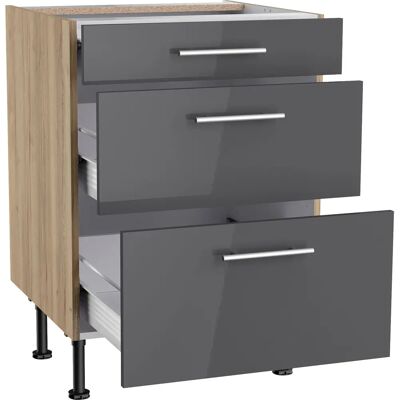 Optifit Klara Unterschrank - Anthrazit/Wildeiche - 60cm Optifit Klara Unterschrank - Anthrazit/Wildeiche - 60cm