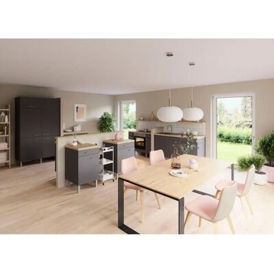 OPTIFIT Lilly Unterschrank - 60x90cm - Schwarz & Wildeiche OPTIFIT Lilly Unterschrank - 60x90cm - Schwarz & Wildeiche