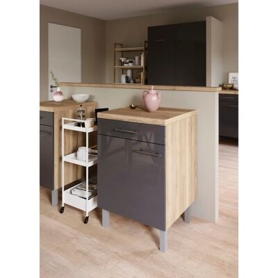 OPTIFIT Lilly Unterschrank - 60cm, 1 Tür, grau - Unterschrank OPTIFIT Lilly Unterschrank - 60cm, 1 Tür, grau - Unterschrank