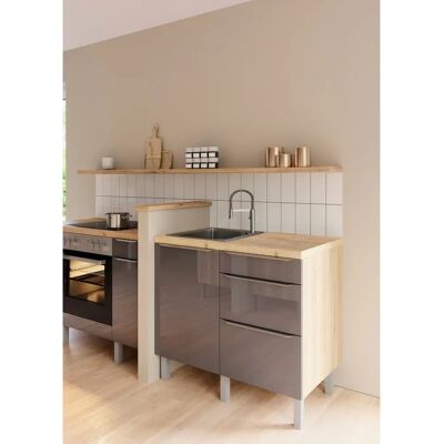 OPTIFIT Lilly2 Küchen-Set - Modulküche, Anthrazit, Wenge, 100x90x60cm OPTIFIT Lilly2 Küchen-Set - Modulküche, Anthrazit, Wenge, 100x90x60cm