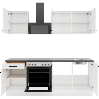 Optifit Palma Küchenzeile - Weiß/Anthrazit - 210cm x 60cm Optifit Palma Küchenzeile - Weiß/Anthrazit - 210cm x 60cm