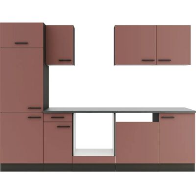 OPTIFIT Palma Küchenzeile - Komplett, Rot, 270x60cm OPTIFIT Palma Küchenzeile - Komplett, Rot, 270x60cm