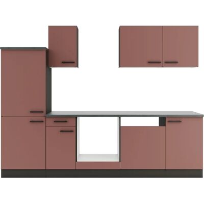 OPTIFIT Palma Küchenzeile - 270cm Rot/Anthrazit OPTIFIT Palma Küchenzeile - 270cm Rot/Anthrazit