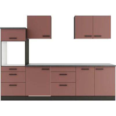 OPTIFIT Palma Küchenzeile - 270x60cm, Rot, Komplett OPTIFIT Palma Küchenzeile - 270x60cm, Rot, Komplett