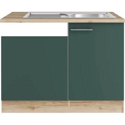 OPTIFIT Bella Küchenunterschrank - 110x60x84,8 cm - Grün & Wildeiche OPTIFIT Bella Küchenunterschrank - 110x60x84,8 cm - Grün & Wildeiche