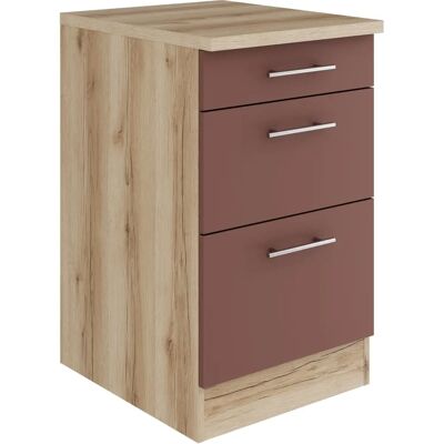 OPTIFIT Bella Unterschrank - 50x84.8x60 cm rot, 2 Auszüge, 1 Schubkasten OPTIFIT Bella Unterschrank - 50x84.8x60 cm rot, 2 Auszüge, 1 Schubkasten