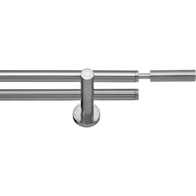 Indeko Inka Gardinenstange Silber 220cm, 16mm, Komplett-Set Indeko Inka Gardinenstange Silber 220cm, 16mm, Komplett-Set